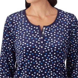 Nautica Polka Dot Velvet Long Sleeve Pajama Top | EUC | Sz S